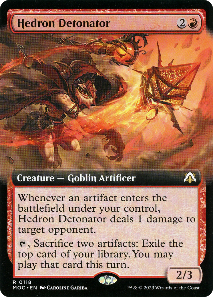 Hedron Detonator (Extended Art) (MOC-118)  Foil - March of the Machine Commander: (Extended Art)