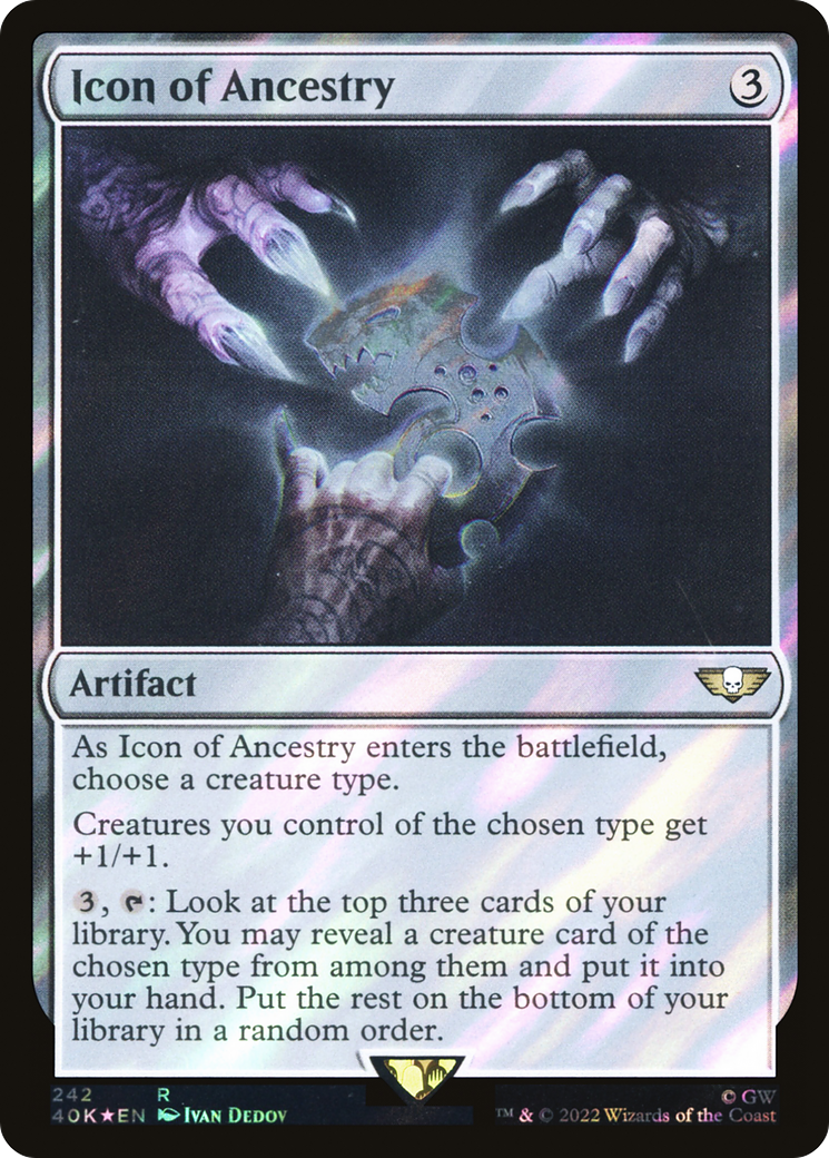 Icon of Ancestry (Surge Foil) (40K-242)  Foil - Warhammer 40,000 Commander