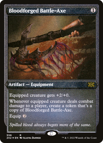 Bloodforged Battle-Axe (Foil Etched) (2X2-556)  Foil - Double Masters 2022