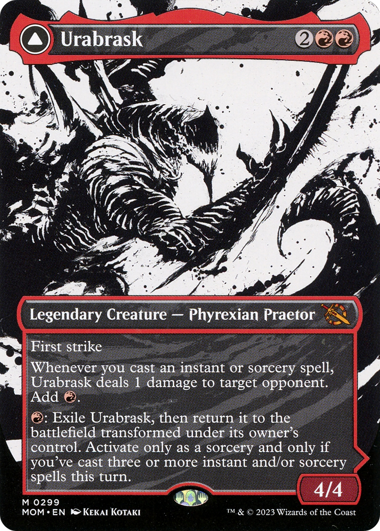 Urabrask (Showcase) (MOM-299)  Foil - March of the Machine: (Showcase) (Borderless)