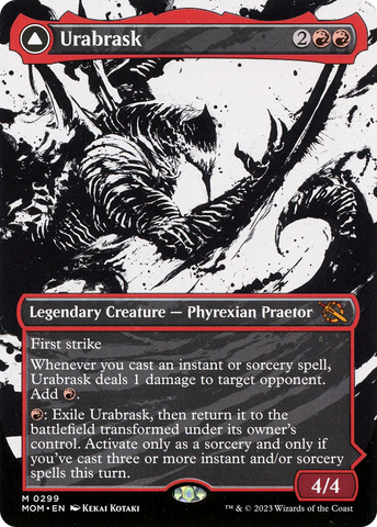 Urabrask (Showcase) (MOM-299)  Foil - March of the Machine: (Showcase) (Borderless)