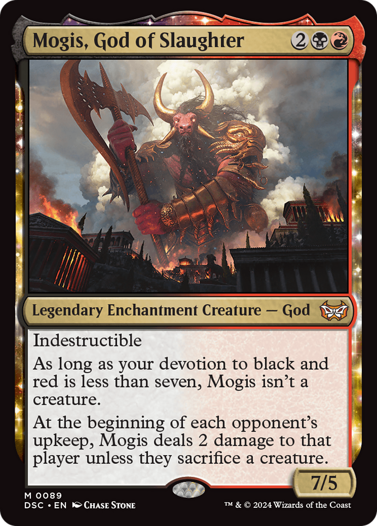 Mogis, God of Slaughter (DSC-089) - Duskmourn: House of Horror Commander: (enchantment)