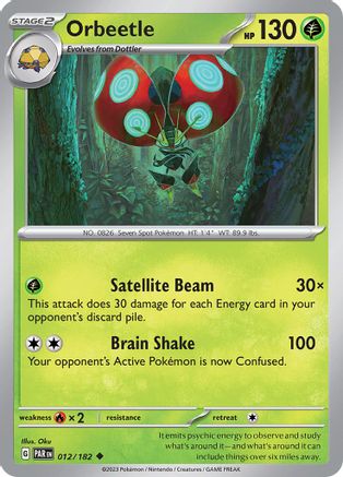 Orbeetle 012/182 - Reverse Holofoil SV04 Paradox Rift