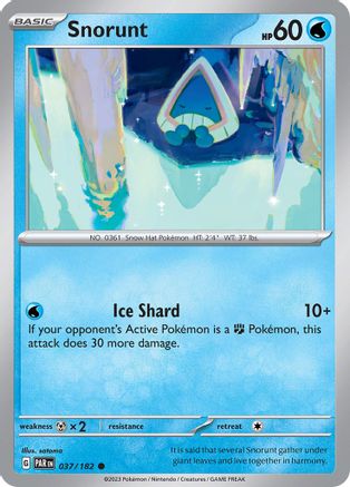 Snorunt 037/182 - Reverse Holofoil SV04 Paradox Rift