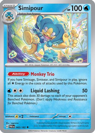 Simipour 042/182 - Reverse Holofoil SV04 Paradox Rift