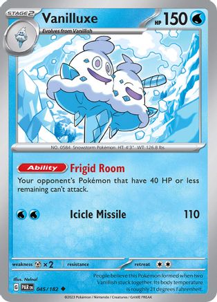 Vanilluxe 045/182 - Reverse Holofoil SV04 Paradox Rift