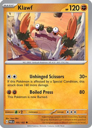 Klawf 105/182 - Reverse Holofoil SV04 Paradox Rift