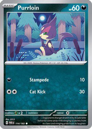 Purrloin 114 - Reverse Holofoil SV04 Paradox Rift