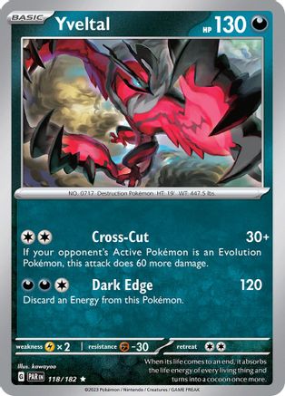 Yveltal 118/182 - Reverse Holofoil SV04 Paradox Rift