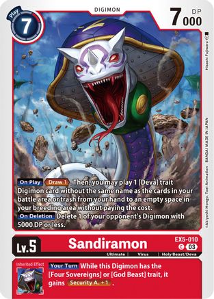 Sandiramon (EX5-010) - Animal Colosseum