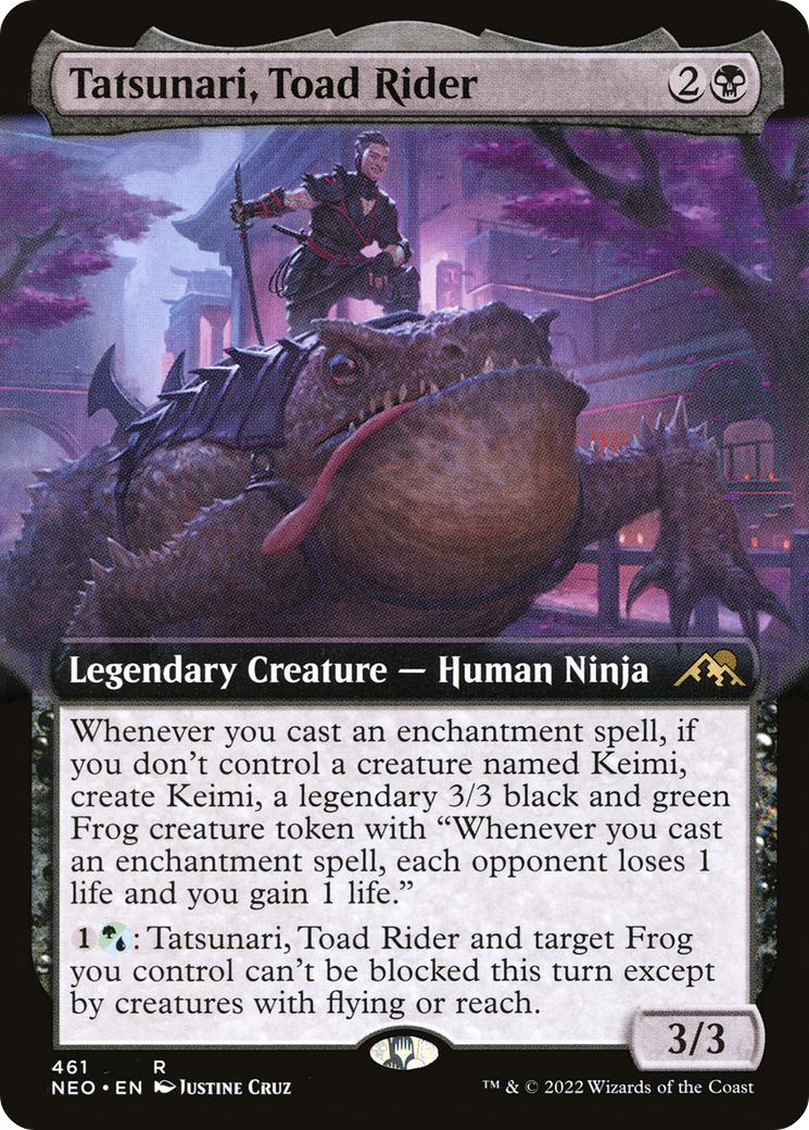 Tatsunari, Toad Rider (Extended Art) (NEO-461) - Kamigawa: Neon Dynasty: (Extended Art) Foil