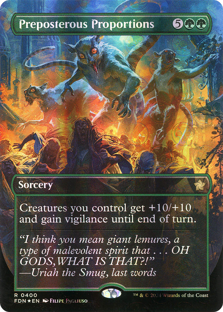 Preposterous Proportions (Borderless) (Mana Foil) (FDN-400)  Foil - Foundations