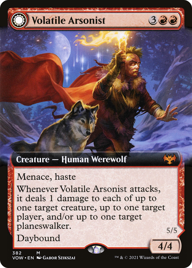 Volatile Arsonist (Extended Art) (VOW-382)  Foil - Innistrad: Crimson Vow: (Extended Art, Double Faced Transform)