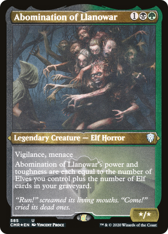 Abomination of Llanowar (Foil Etched) (CMR-585)  Foil - Commander Legends
