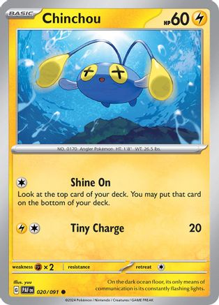 Chinchou 020 - Reverse Holofoil SV Paldean Fates