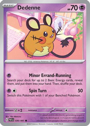 Dedenne 036 - Reverse Holofoil SV Paldean Fates
