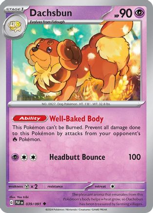 Dachsbun 039/091 - Reverse Holofoil SV Paldean Fates