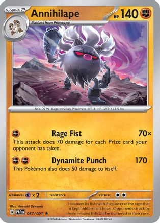 Annihilape 047/091 - Reverse Holofoil SV Paldean Fates