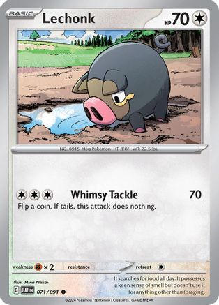 Lechonk 071/091 - Reverse Holofoil SV Paldean Fates