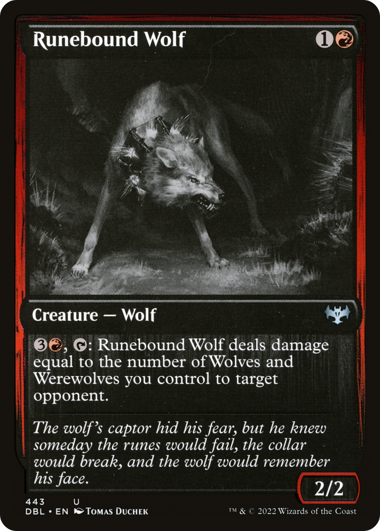 Runebound Wolf (DBL-443)  Foil - Innistrad: Double Feature