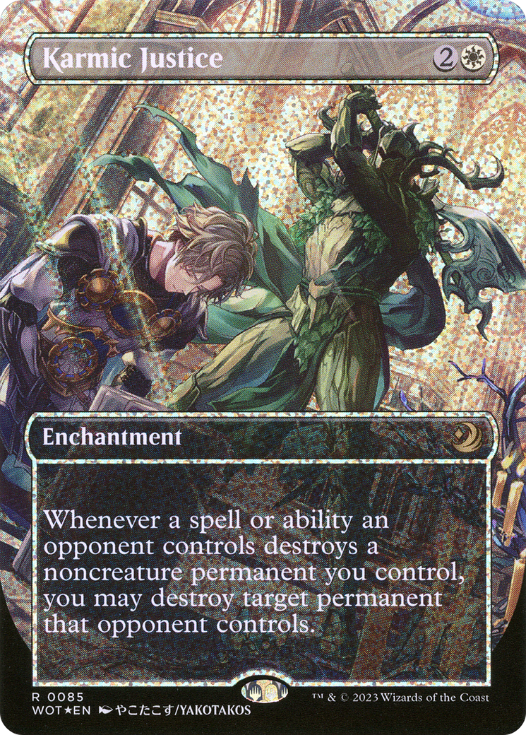 Karmic Justice (Anime Borderless) (Confetti Foil) (WOT-085)  Foil - Wilds of Eldraine: Enchanting Tales