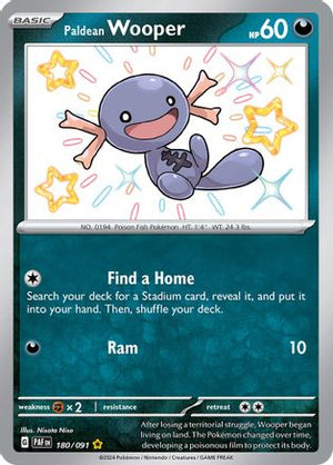 Paldean Wooper 180/091  - Holofoil SV Paldean Fates - Shiny Rare