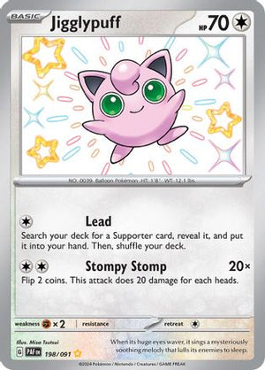 Jigglypuff 198/091  - Holofoil SV Paldean Fates - Shiny Rare