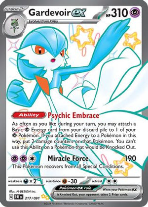 Gardevoir ex 217/091  - Holofoil SV Paldean Fates - Shiny Ultra Rare