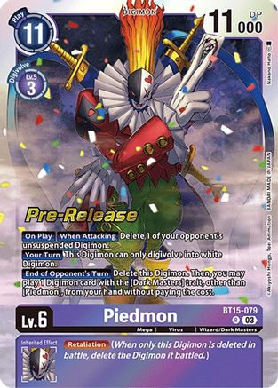 Piedmon (BT15-079) - Exceed Apocalypse Pre-Release Cards Foil