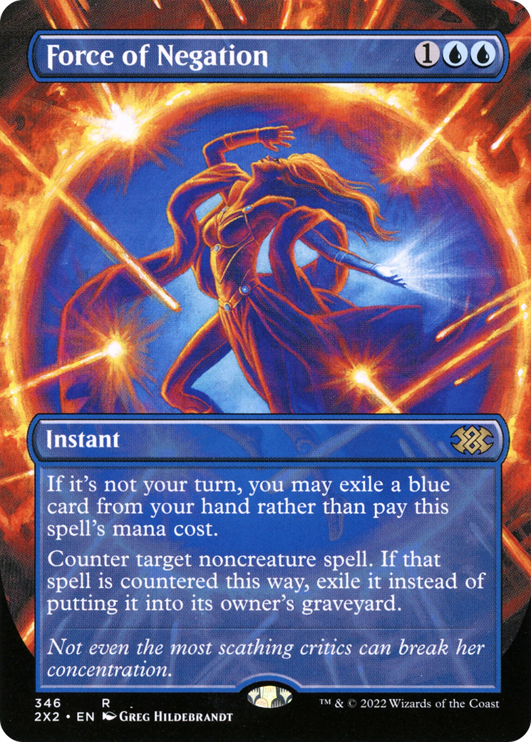 Force of Negation (Borderless) (2X2-346)  Foil - Double Masters 2022