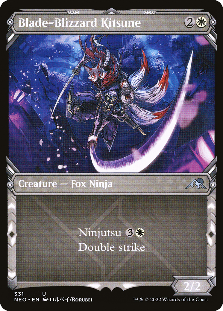 Blade-Blizzard Kitsune (Showcase) (NEO-331)  Foil - Kamigawa: Neon Dynasty: (Showcase)