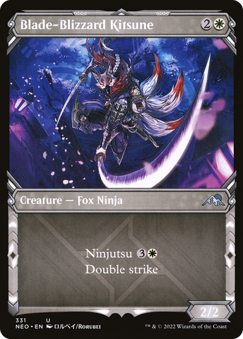 Blade-Blizzard Kitsune (Showcase) (NEO-331)  - Kamigawa: Neon Dynasty: (Showcase)