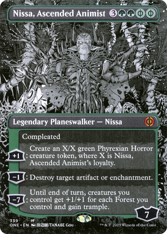 Nissa, Ascended Animist (Borderless) (ONE-339)  Foil - Phyrexia: All Will Be One: (Showcase)