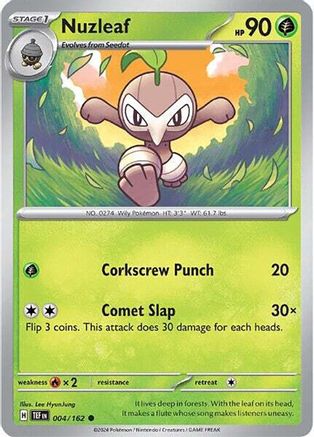 Nuzleaf 004/162 - Reverse Holofoil SV05 Temporal Forces
