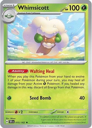 Whimsicott 015/162 - Holofoil SV05 Temporal Forces