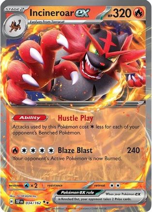 Incineroar ex 034/162 - Holofoil SV05 Temporal Forces