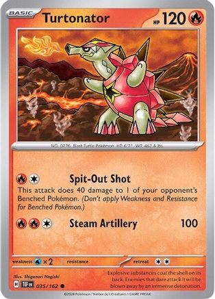 Turtonator 035/162 - Reverse Holofoil SV05 Temporal Forces
