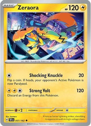 Zeraora 057/162 - Reverse Holofoil SV05 Temporal Forces