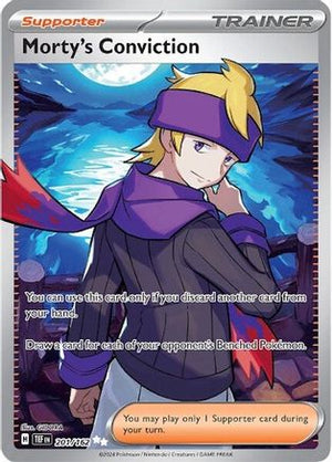 Morty's Conviction 201/162  - Holofoil SV05 Temporal Forces - Ultra Rare