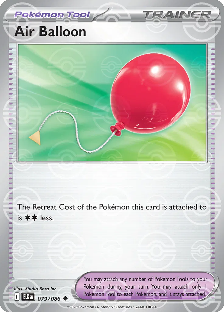 Air Balloon (Poke Ball Pattern) 079  - Holofoil SV Black Bolt - Uncommon