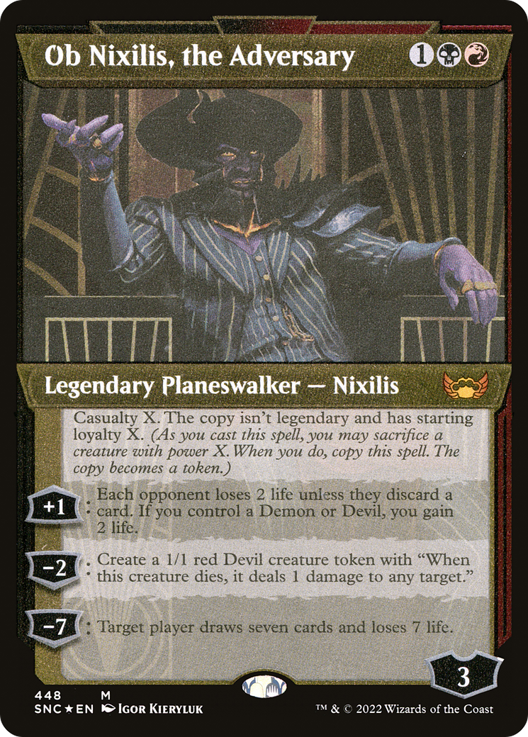Ob Nixilis, the Adversary (Showcase) (Foil Etched) (SNC-448)  Foil - Streets of New Capenna: (Showcase)