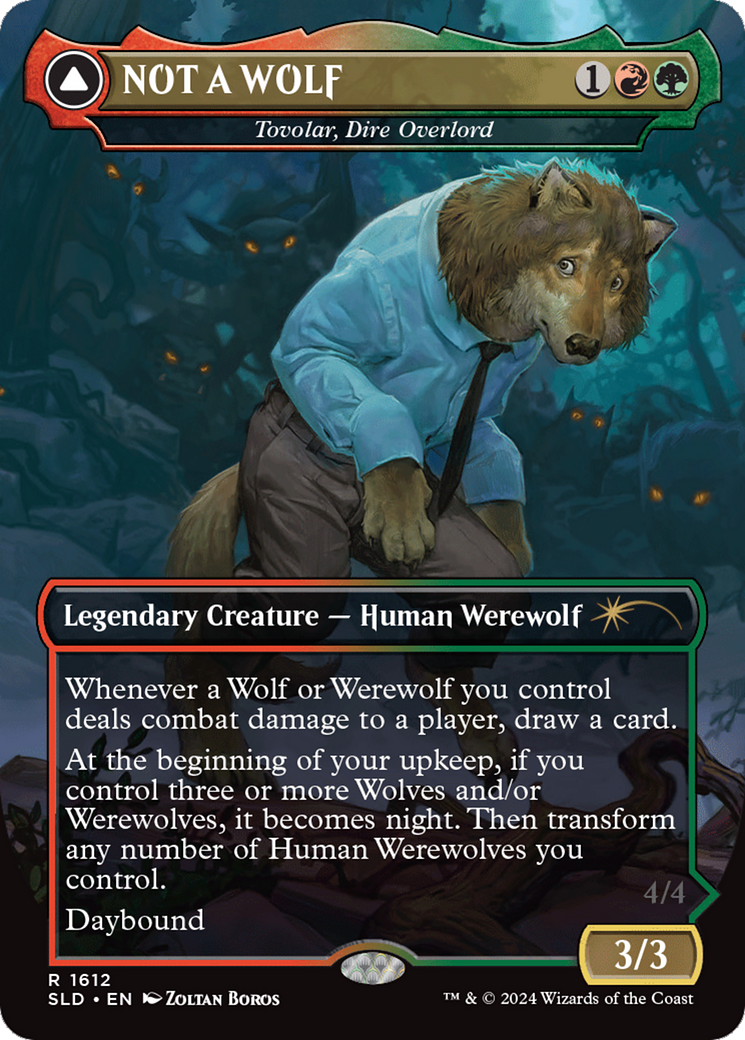 NOT A WOLF - Tovolar, Dire Overlord (SLD-1612)  - Secret Lair Drop (Borderless)