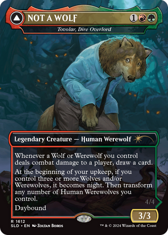 NOT A WOLF - Tovolar, Dire Overlord (SLD-1612)  Foil - Secret Lair Drop (Borderless)