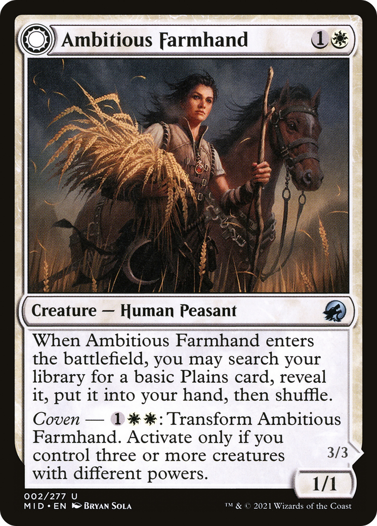 Ambitious Farmhand (MID-002)  Foil - Innistrad: Midnight Hunt: (Double Faced Transform)
