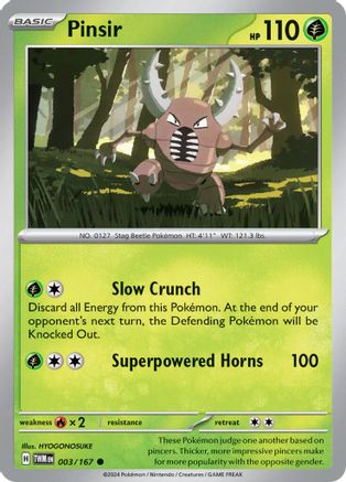 Pinsir 003/167 - Reverse Holofoil SV06 Twilight Masquerade