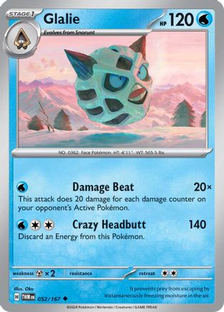 Glalie 052 - Reverse Holofoil SV06 Twilight Masquerade