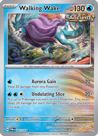 Walking Wake 063/167 - Reverse Holofoil SV06 Twilight Masquerade