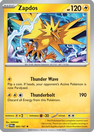 Zapdos 065 - Reverse Holofoil SV06 Twilight Masquerade