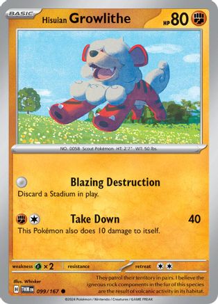 Hisuian Growlithe 099/167  SV06 Twilight Masquerade