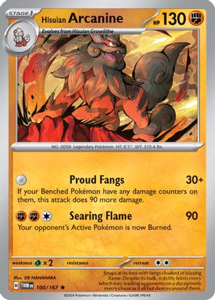 Hisuian Arcanine 100 - Reverse Holofoil SV06 Twilight Masquerade